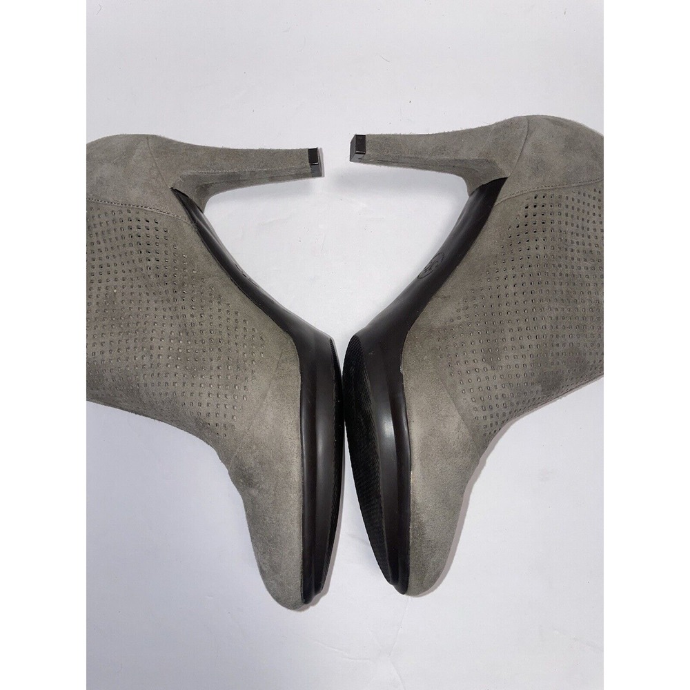 Johnston & Murphy® Women's Suede Perforated Cap Toe Booties in Grey Size 7.5 - Picture 8 of 10